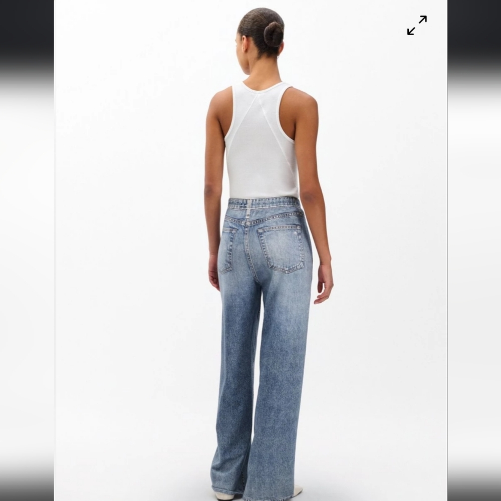 rag & bone Light Blue Wide Leg Sweatpant Jeans - Picture 6 of 9